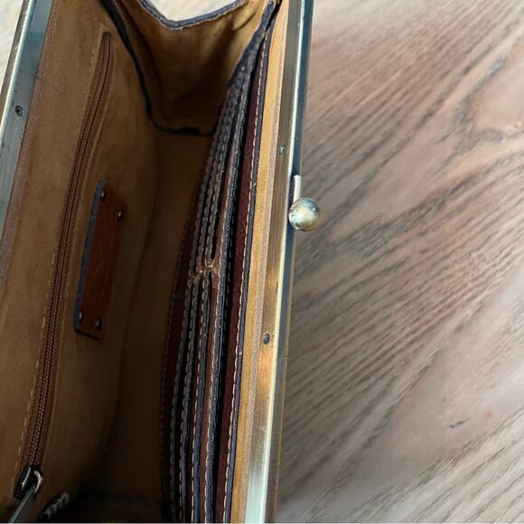 Patricia Nash Vallina Floral Leather Frame Clutch Bag Cottagecore Purse - Picture 4 of 8